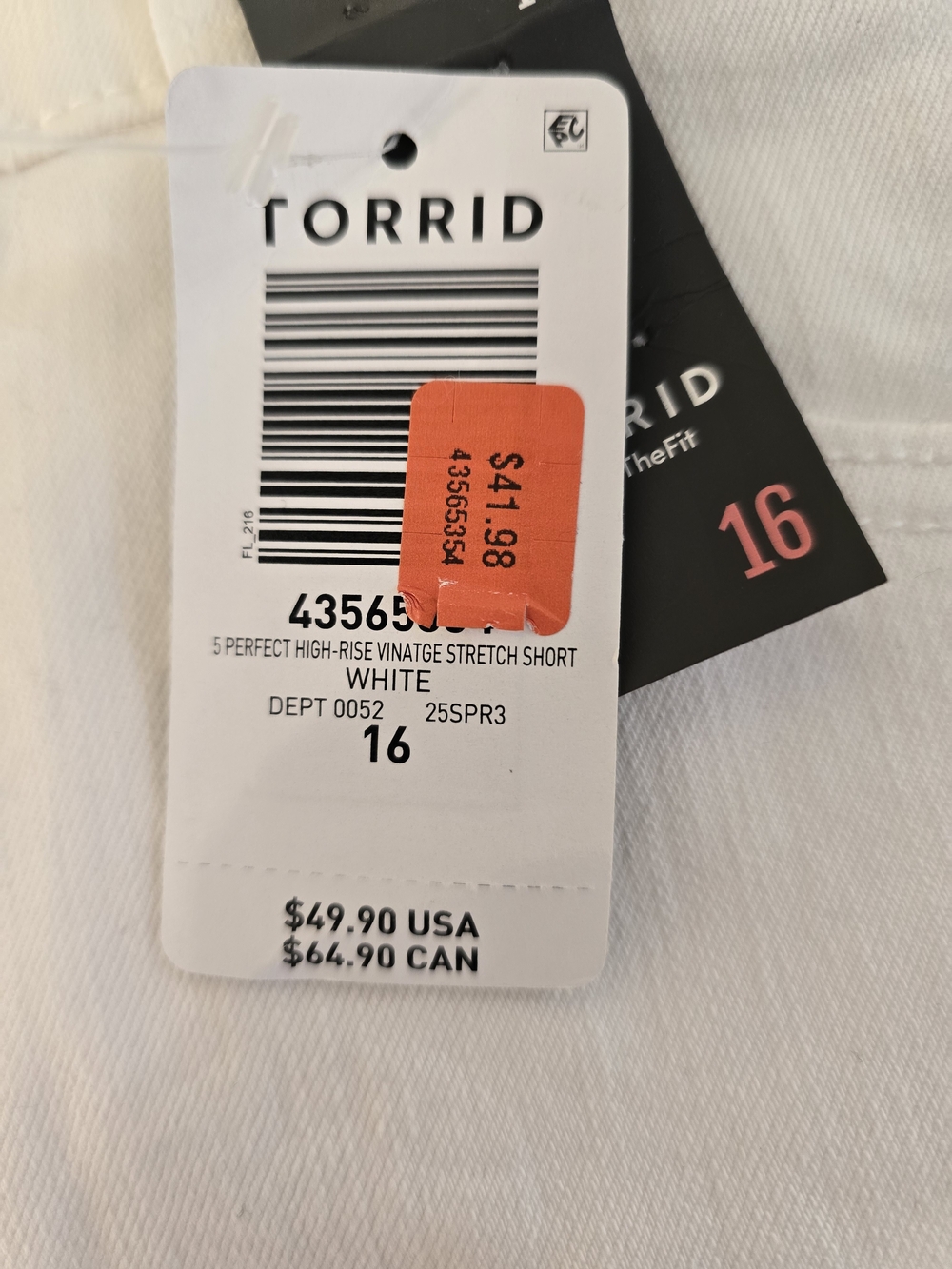 TORRID White Denim Cutoff Shorts High Rise Frayed Hem NWT Plus Size 16 - Picture 12 of 16